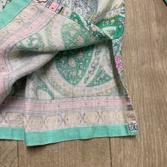 Charter Club Linen Luxury Embellished Paisley Floral V-Neck Boho Tunic Shirt - Picture 5 of 6